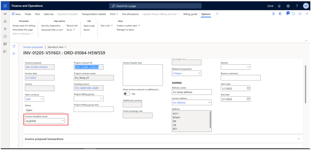 Invoice Prop Invoice templates - sa.global product release notes - evergreen PrjOp