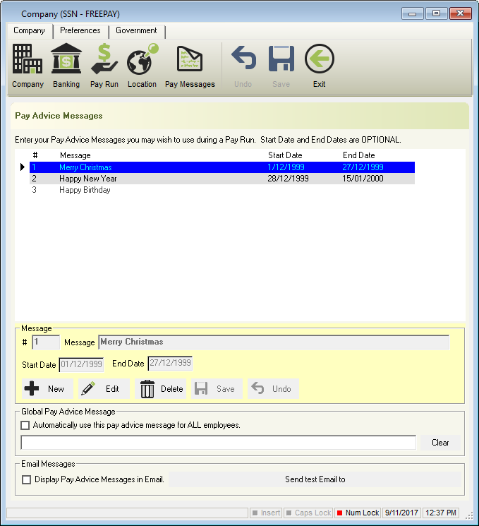 Practice Company - Pay Messages Practice Company - Pay Messages