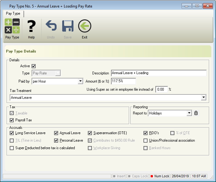 Annual leave loading e payday legacy payroll user guide 1