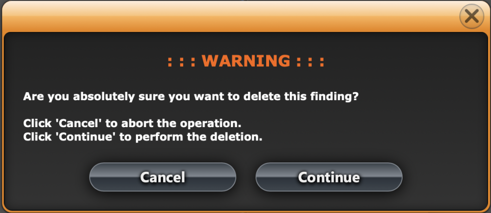 Deleting a Finding - User Manual & Guide - 2.0