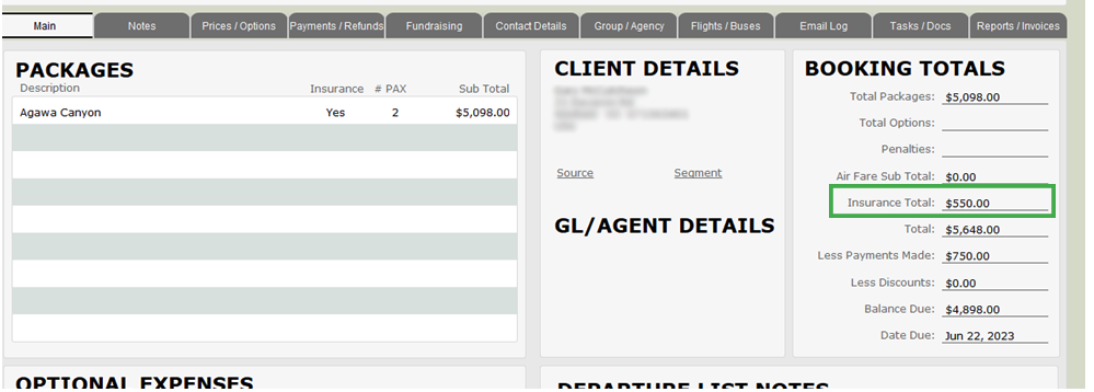 Booking Totals Booking Totals