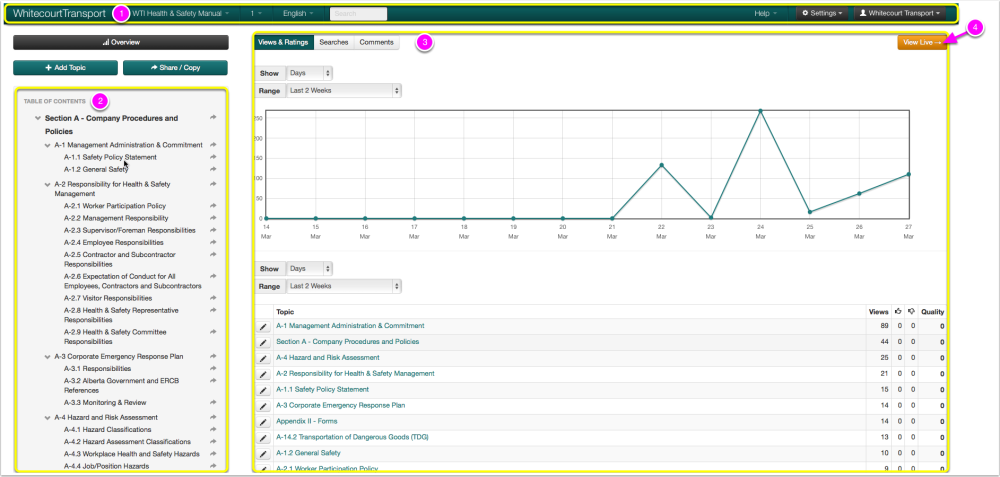 Manual Overview Window - Quick Guide for Manual Updates - 1