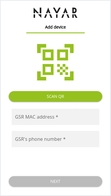 Pantalla Commissioning Web App de inicio Pantalla Commissioning Web App de inicio, escanear QR, introducir mac y tlf