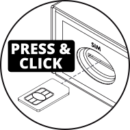 Dibujo descriptivo accion introducir SIM Dibujo descriptivo accion introducir SIM en el slot del GSR