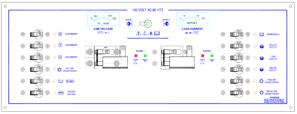 AC Distribution Panel - Ranger Tugs R-29 CB/S - 1