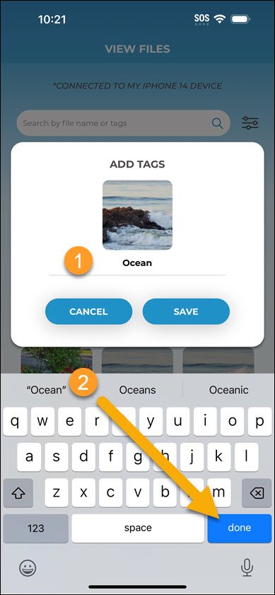 Add Tags Done Add Tags Done