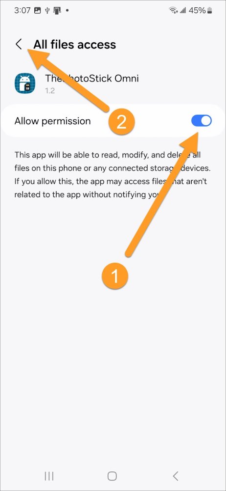 Allow all files access Allow all files access