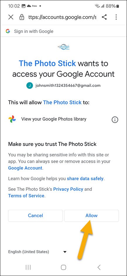 Allow PhotoStick Access Allow PhotoStick Access