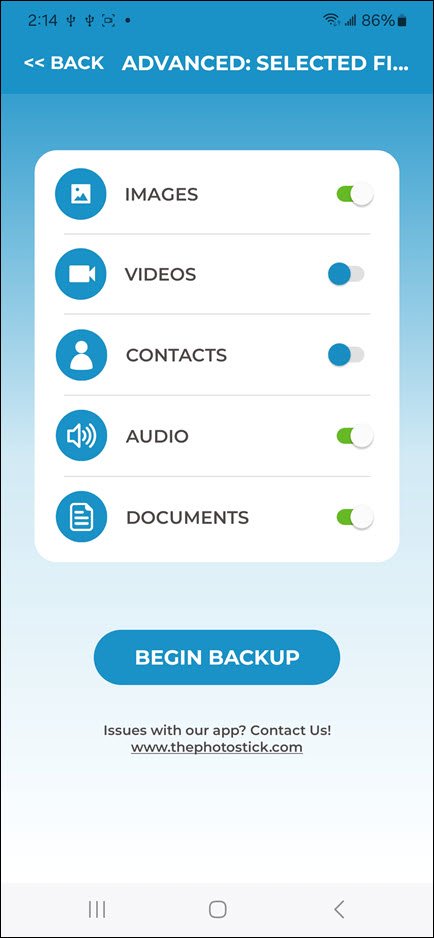 Android Advanced Begin Backup Android Advanced Begin Backup