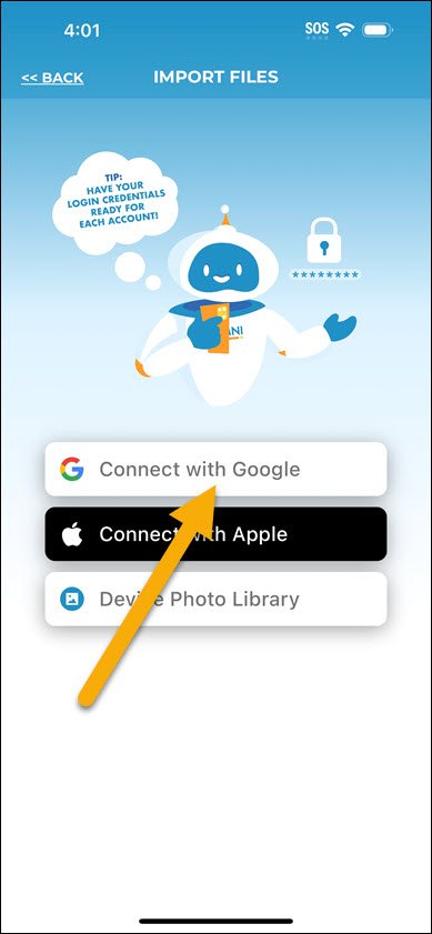 Connect with Google import files Connect with Google import files