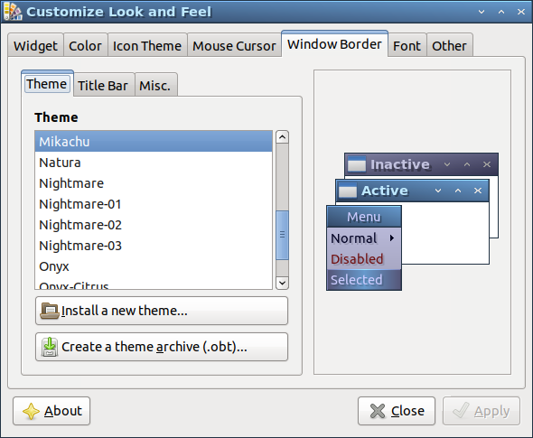 Customize Look and Feel