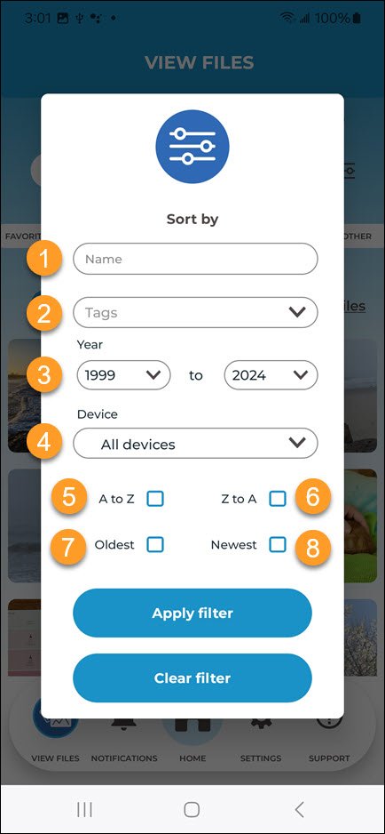Searching, Filtering, and Sorting Files - ThePhotoStick® Omni ...