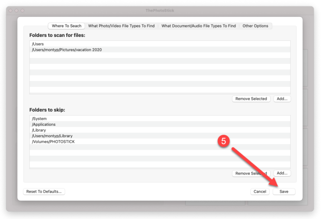 Folders to Scan for Files