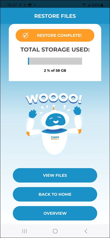 Restore Completed Android Restore Completed Android