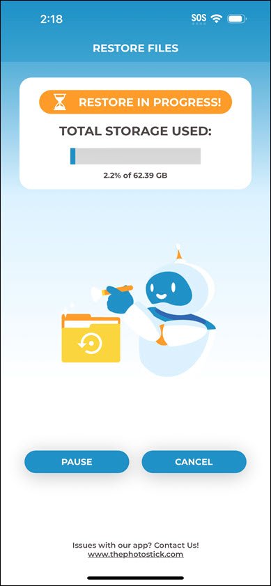 Restore in Progress iOS Restore in Progress iOS