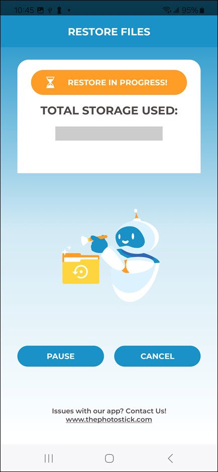 Restore in Progress Restore in Progress