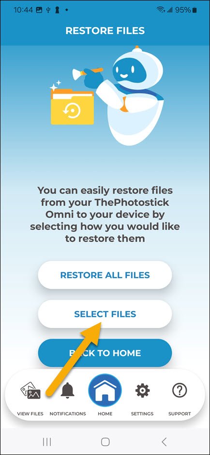 Select Files to Restore Select Files to Restore