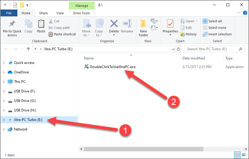 Start the DoubleClickToUseXtraPC application Start the DoubleClickToUseXtraPC application