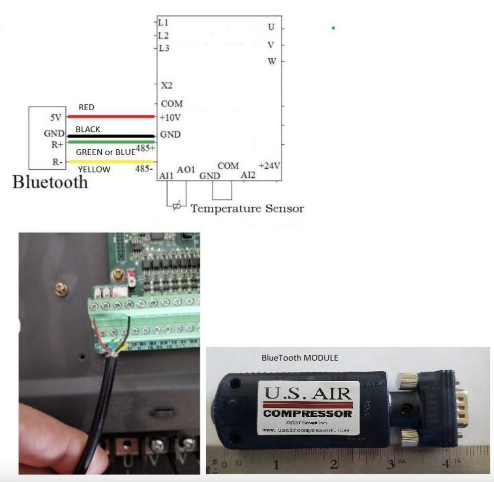 Type A Bluetooth Wiring Configuration for 220V-480V Compressor - Us Air