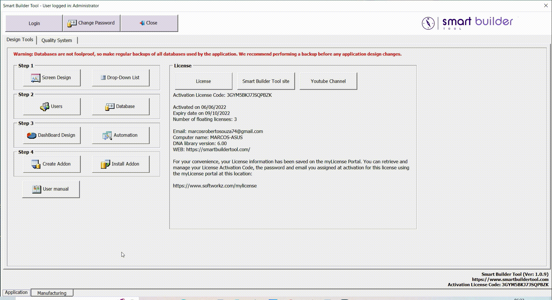 Example of creating dashboard tabs
