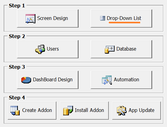 Shortcut button from main screen