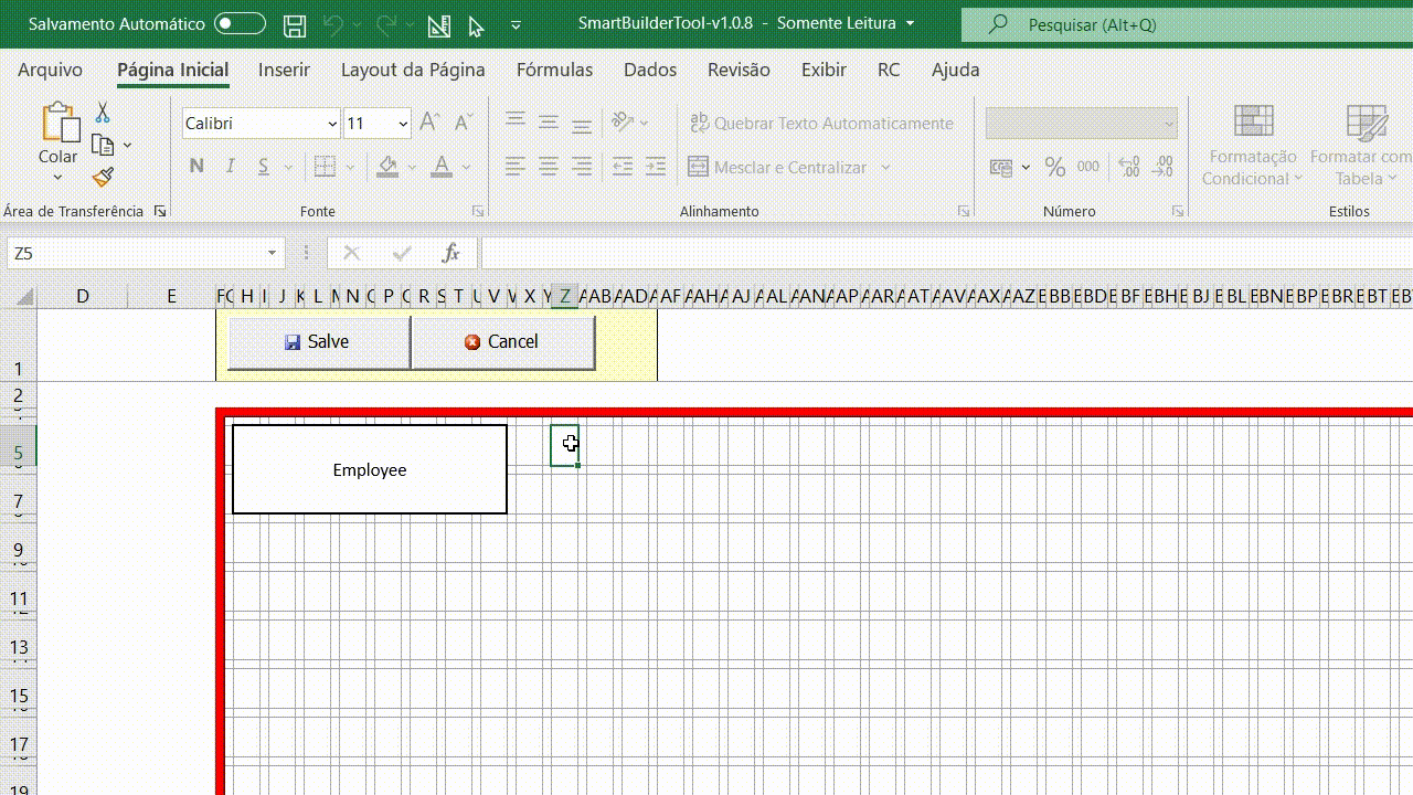 Example of formatting the button font