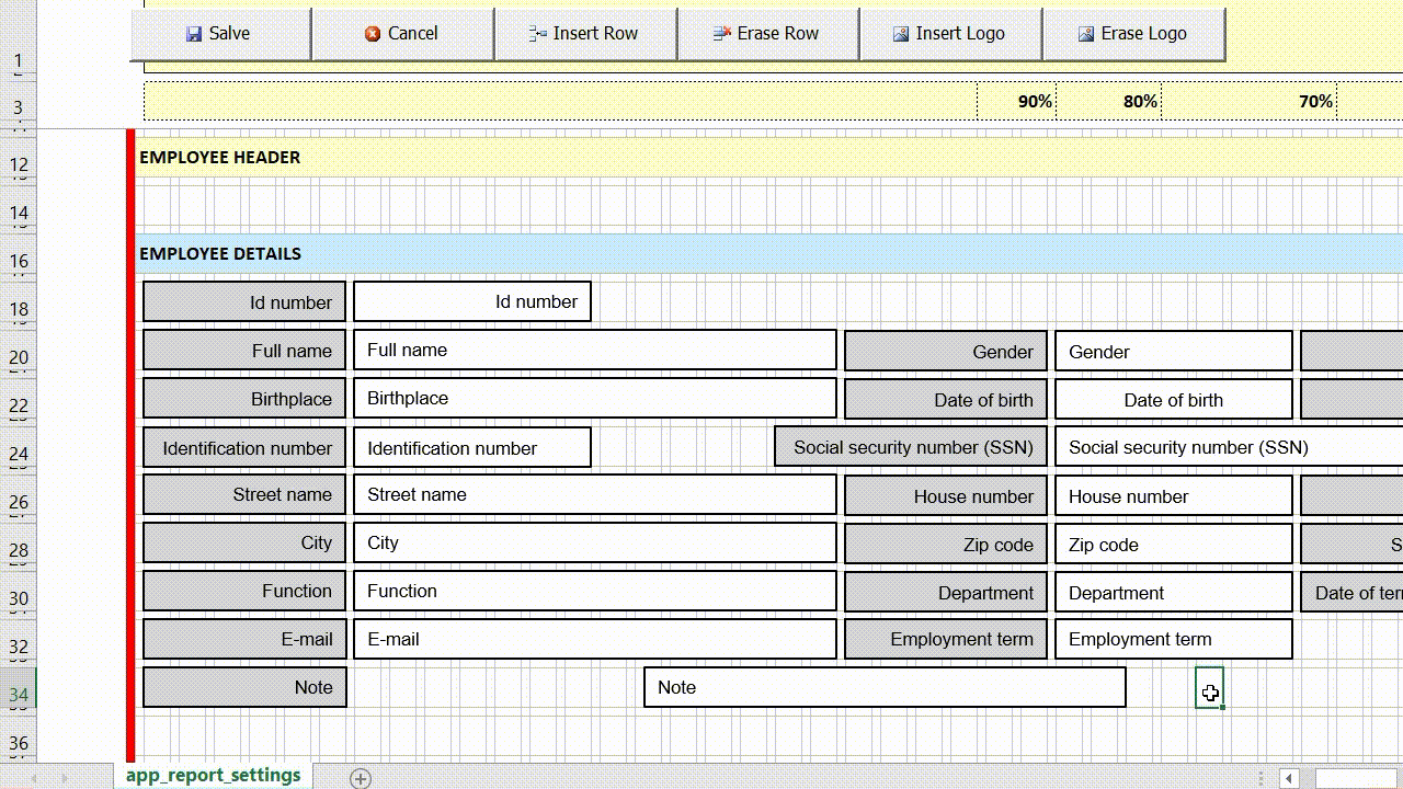 Adjusting the size and position of objects