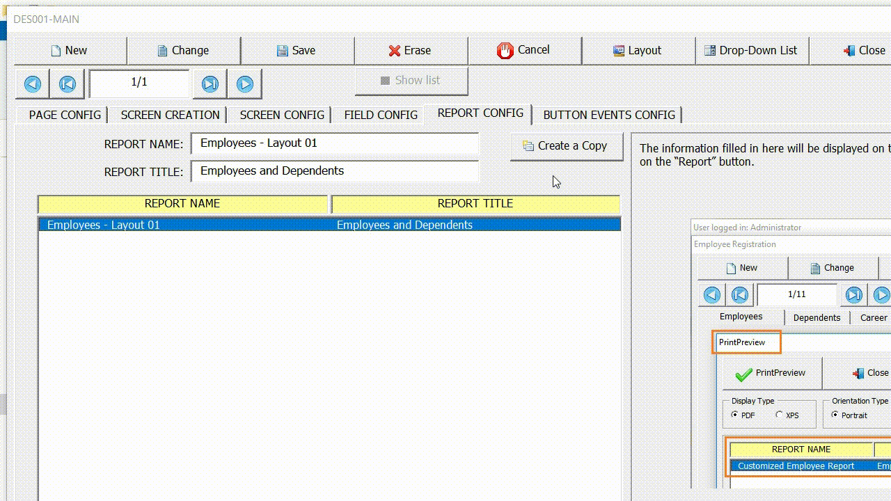Duplicating a report