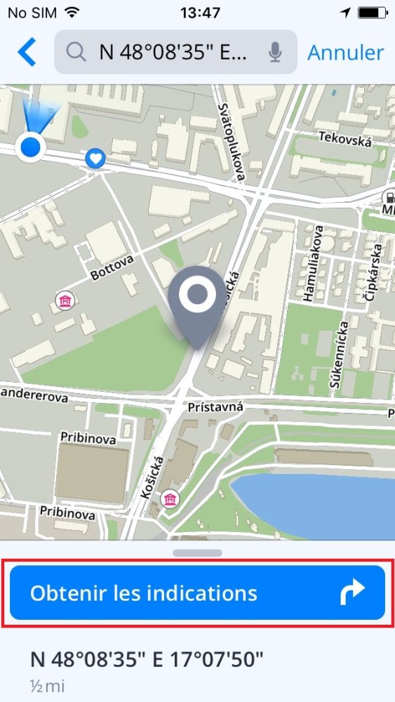 La navigation vers les coordonnées GPS - Sygic GPS Navigation for iOS ...