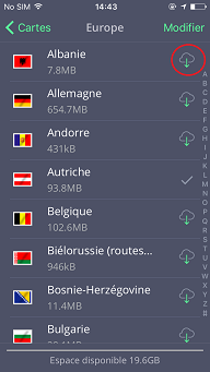 pas de téléchargement de cartes ios de péages