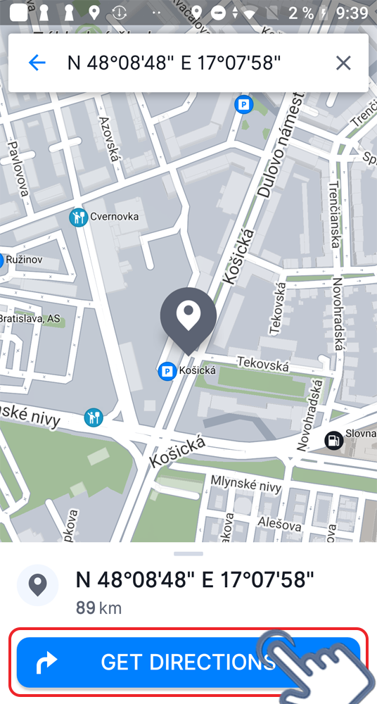 GPS coordinates - New Sygic GPS Navigation for Android - 22.x