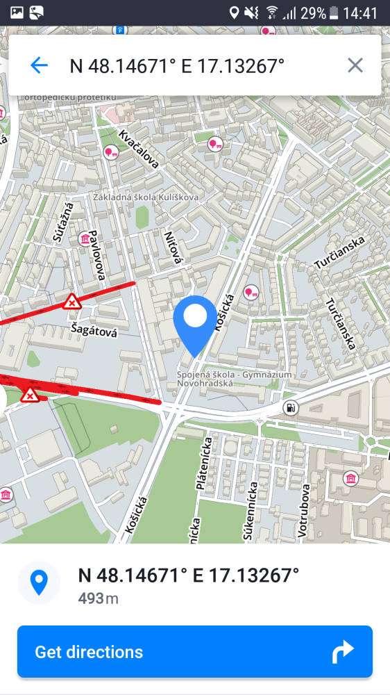 GPS coordinates Sygic GPS Navigation for Android 18.7