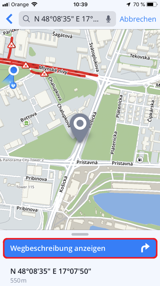 Navigation mit GPS-Koordinaten - Sygic GPS Navigation for iOS - 18.1