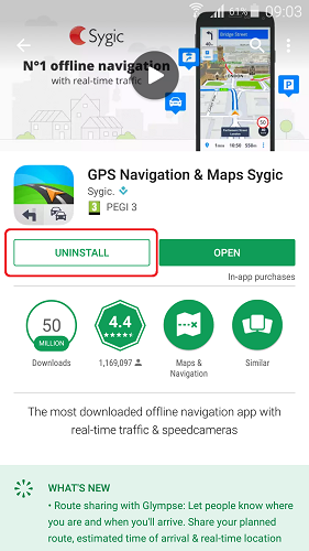Reinstalling the app to solve issues - New Sygic Navigation for - 20.x