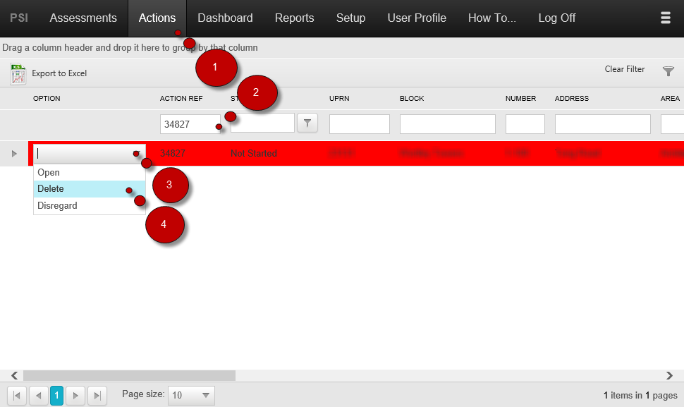 HOW TO DELETE ACTION - Fire Safety System - 1