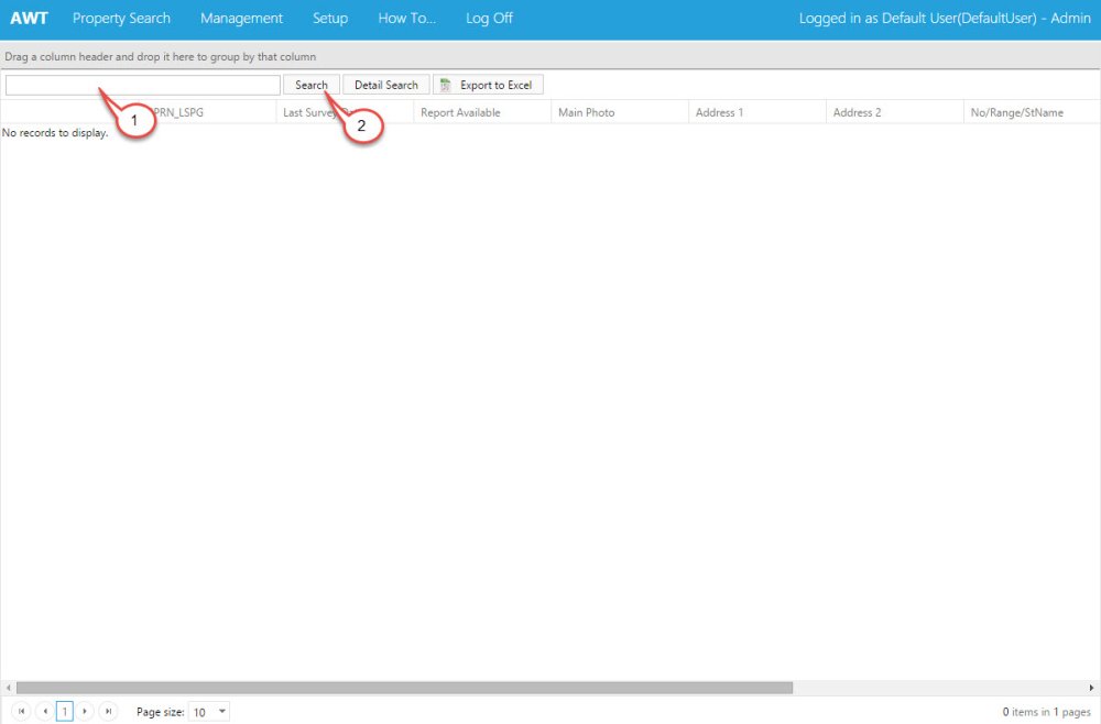 SEARCHING FOR PROPERTY ADDRESSES Asbestos Web Tracker 1