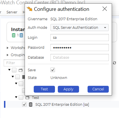 authentication sql work sheet