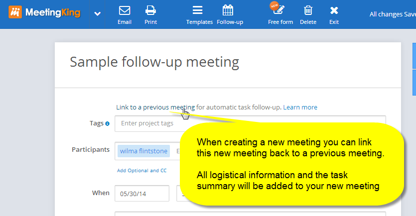 Follow up meetings MeetingKing 2
