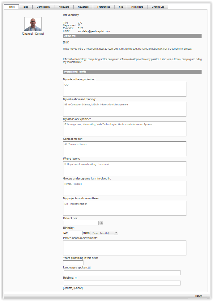 Viewing and Editing User Profile