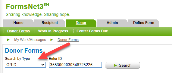 Search for a GRID - FormsNet3 Training Guide - 1