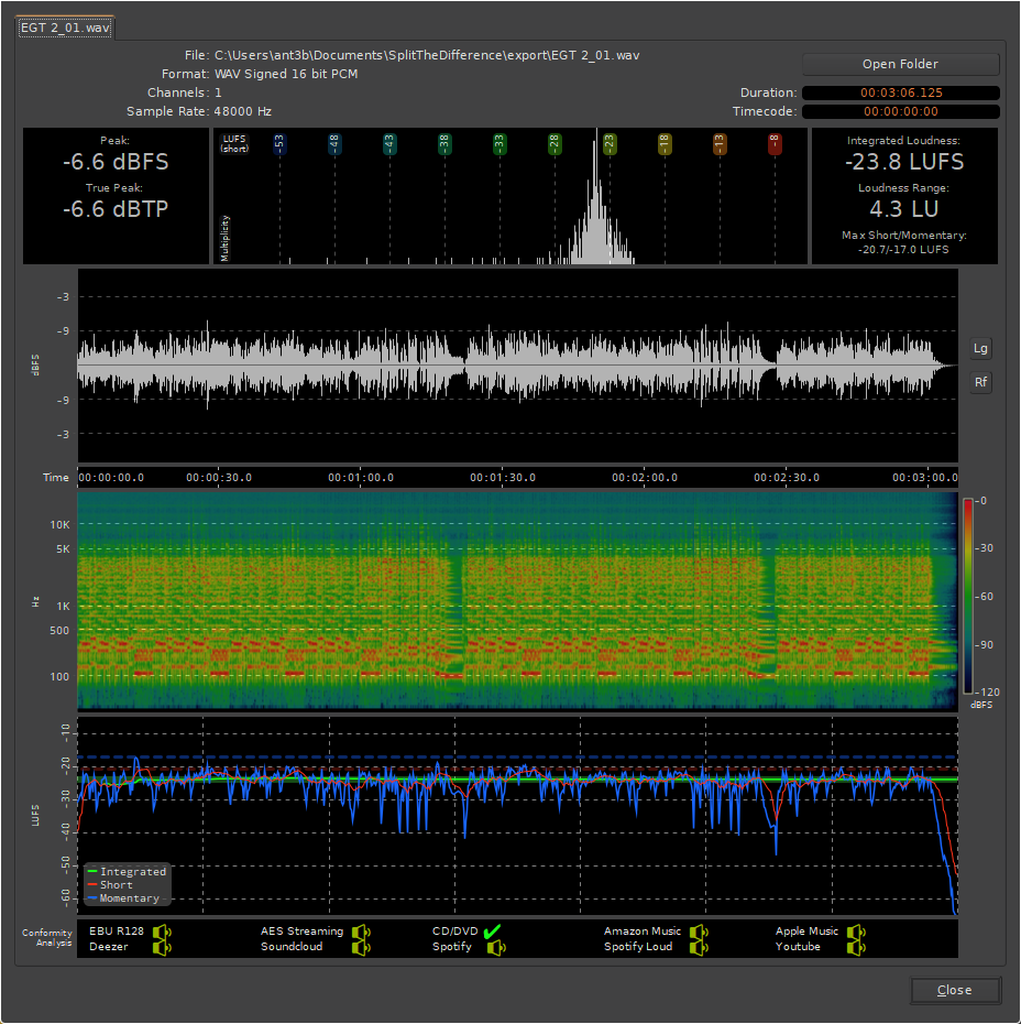 Export Analysis File Exporting Files - LiveTrax - 1