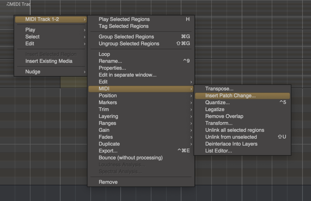 Edit Patch Modifier MIDI Banks and Patches - Mixbus - 11