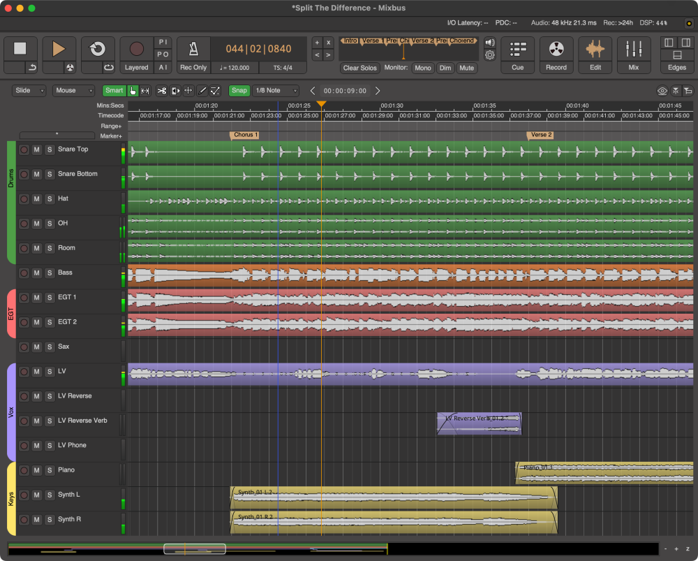 Edit Window Overview - Mixbus - 11