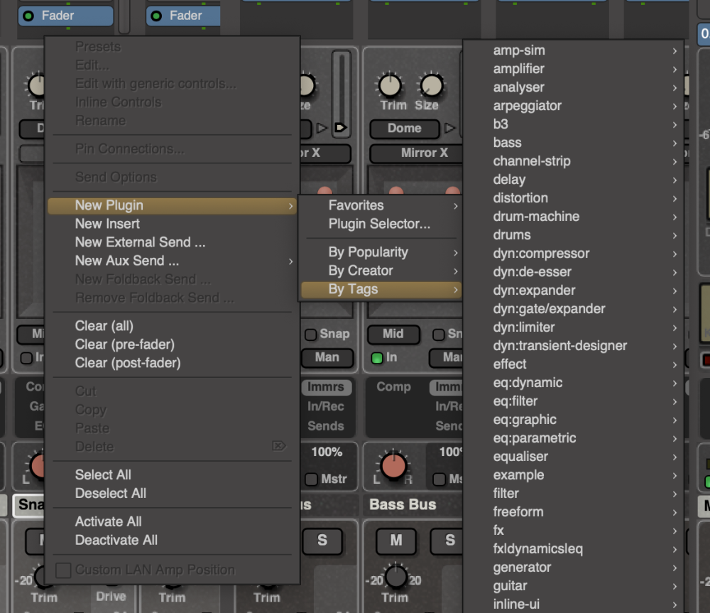 Plugin Tags - Mixbus - 11