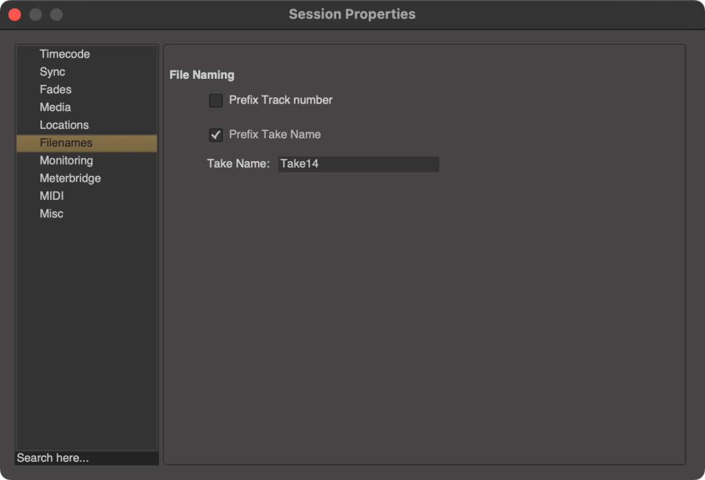 Session Properties - Mixbus - 11