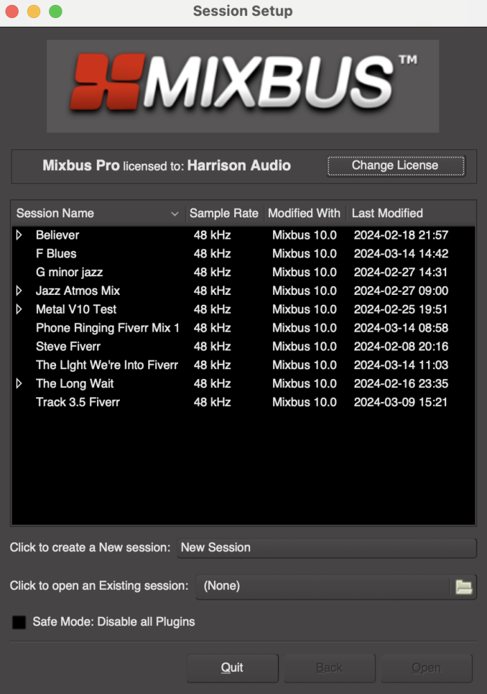 Starting a Session - Mixbus - 10