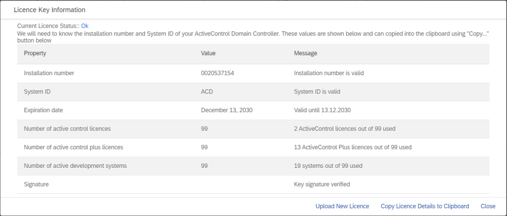 AC106-2: Licence Key Information
