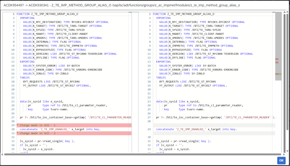 AC1189-5: Source/Conflicting Request Object Comparison