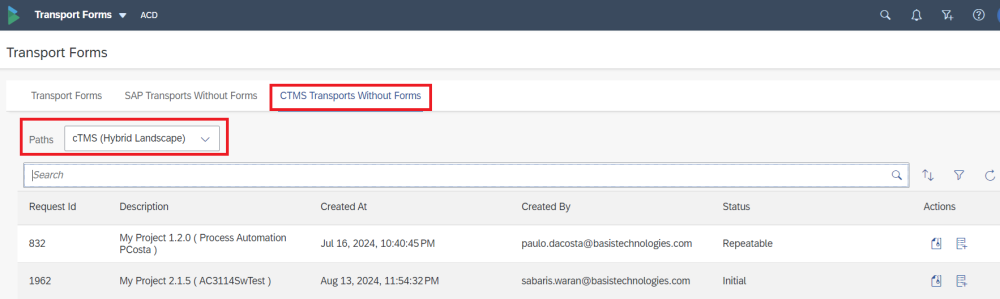 Figure AC1211-1c: CTMS Transports Without Forms