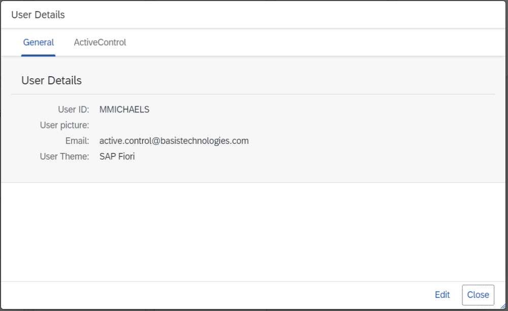 Figure AC1394-2: User Details